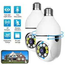 Walmart BCOOSS Security Camera Wireless WIFI Light Bulb for Home Outdoor with Night Vision 1080 HD 2 Pack offer
