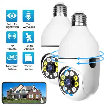 Walmart BCOOSS Security Camera Wireless WIFI Light Bulb for Home Outdoor with Night Vision 1080 HD 2 Pack offer