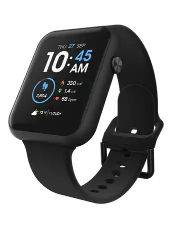 Walmart iTech Fusion 3 Unisex Adult Rectangular Smart Watch, Black, Silicone Strap offer