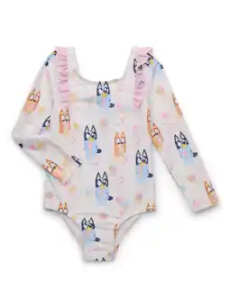 Walmart Character Toddler Girl Long- Sleeve Ruffle One- Piece Swimsuit, Sizes 12M-5T offer