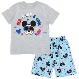 Walmart Disney Mickey Mouse July 4th T-Shirt and French Terry Shorts Outfit Set Toddler to Big Kid offer
