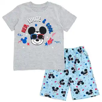 Walmart Disney Mickey Mouse July 4th T-Shirt and French Terry Shorts Outfit Set Toddler to Big Kid offer