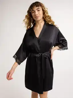 Walmart Joyspun Women’s Lace Trim Satin Robe, Sizes S-3X offer