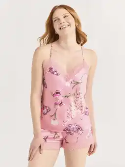 Walmart Joyspun Women’s Satin Cami and Shorts Pajama Set with Lace Trim, Sizes S-3X offer