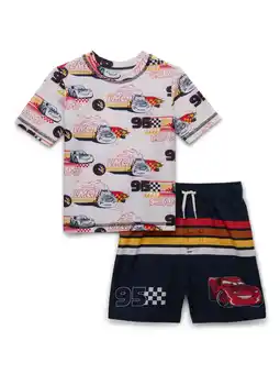 Walmart Character Toddler Boy Short- Sleeve Rash Guard and Swim Shorts Set, 2-Piece, Sizes 12M-5T offer