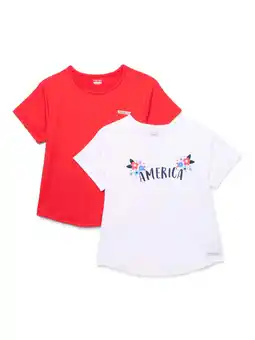 Walmart Hind Girl's Solid and Graphic Short Sleeve T-Shirt Set, 2-Pack, Sizes 4-16 offer