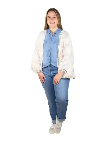Walmart The Pioneer Woman Printed Crochet Cocoon Layering, One Size offer