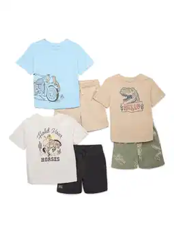 Walmart 365 Kids from Garanimals Boys’ Mix and Match Tees and Shorts Kidpack, 6-Piece, Sizes 4-10 offer