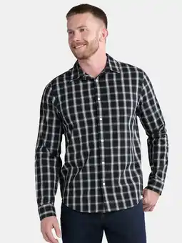 Walmart George Men's and Big Men’s Button Down Poplin Shirt with Long Sleeves, Sizes S-XXXL offer