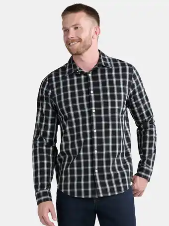 Walmart George Men's and Big Men’s Button Down Poplin Shirt with Long Sleeves, Sizes S-XXXL offer