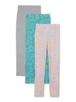 Walmart Wonder Nation Girls Kid Tough Leggings, 3-Pack, Sizes 4-18 & Plus offer