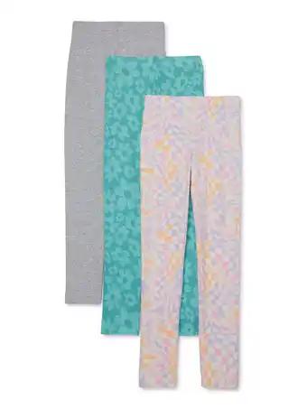 Walmart Wonder Nation Girls Kid Tough Leggings, 3-Pack, Sizes 4-18 & Plus offer