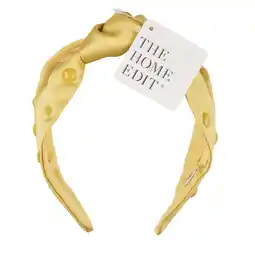 Walmart The Home Edit Knotted Satin Headband with Gemstone Detail, Yellow offer