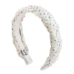 Walmart The Home Edit Braided Satin Headband, Rainbow Polka Dot offer