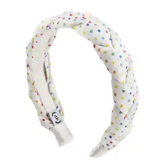 Walmart The Home Edit Braided Satin Headband, Rainbow Polka Dot offer
