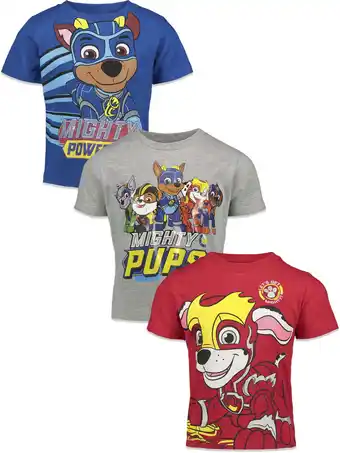Walmart Paw Patrol Toddler Boys 3 Pack Pullover T-Shirts Toddler to Big Kid offer