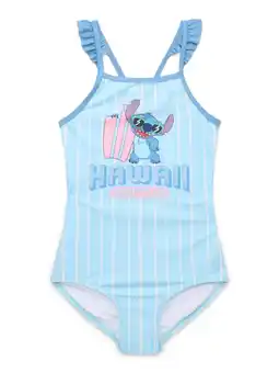 Walmart Lilo & Stitch Girls' One Piece Swimsuit with UPF 50+, Sizes 4-12 offer