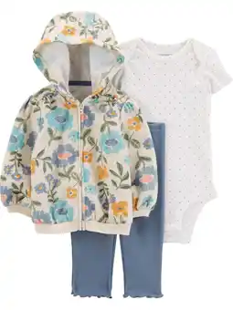 Walmart Carter's Child of Mine Baby Girl Cardigan Outfit Set, 3-Piece, Sizes 0/3-24 Months offer