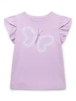 Walmart 365 Kids by Garanimals Girls Sequin Graphic Tee with Tulip Sleeves, Sizes 4-10 offer
