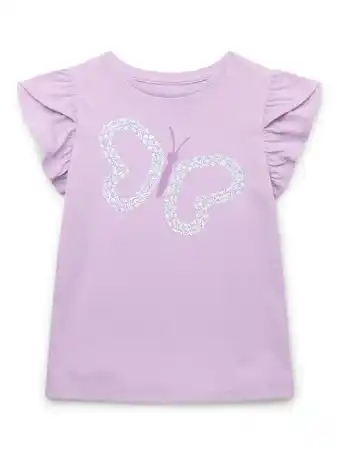 Walmart 365 Kids by Garanimals Girls Sequin Graphic Tee with Tulip Sleeves, Sizes 4-10 offer