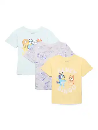 Walmart Bluey Toddler Girls Graphic Tee with Short Sleeves, 3-Pack, Sizes 12M-5T offer
