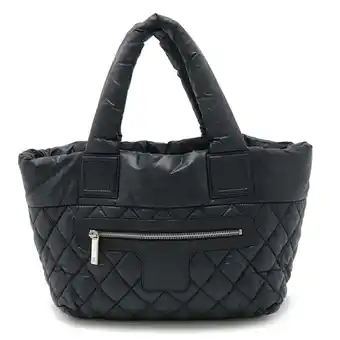 Walmart Pre-Owned CHANEL Coco Cocoon Small Tote Bag Handbag Quilted Nylon Leather Black 8610 (Good) offer