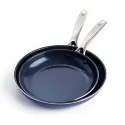 Walmart Blue Diamond Ceramic Non Stick 9.5 and 11, 2-Piece Fry Pan Set, Blue offer