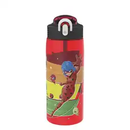 Walmart Zak Designs Miraculous Ladybug 25 ounce Reusable Plastic Water Bottle with Straw, Ladybug offer