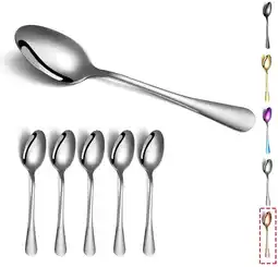 Walmart ReaNea Dinner Spoons 6 Pieces Stainless Steel Table Soup Spoons, Dessert Spoons Sliverware Set offer