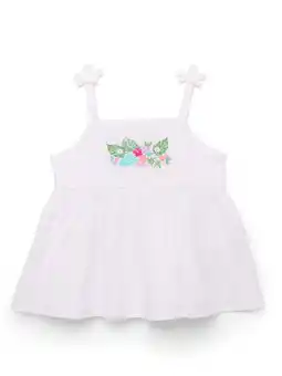Walmart Wonder Nation Toddler Girls Cotton Peplum Cami Top with Embroidery, Sizes 12M-5T offer