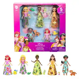 Walmart Disney Princess & Friends Set with 5 Small Dolls in Sparkling Outfits & 5 Friend Figures offer