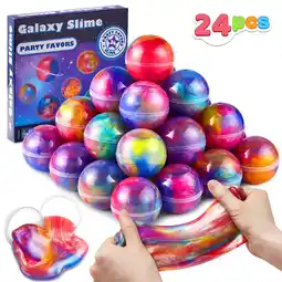 Walmart Joyfy Crystal Mud and Polypropylene Multicolor Galaxy Slime Balls Party Favors, 24 Pieces offer