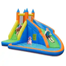 Walmart Costway Inflatable Water Slide Mighty Bounce House Castle Splash Pool without Blower offer
