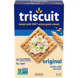 Walmart Triscuit Original Whole Grain Wheat Crackers, Vegan Crackers, Healthy Snacks, Lunch Snacks, 8.5 oz offer