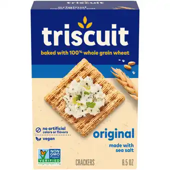 Walmart Triscuit Original Whole Grain Wheat Crackers, Vegan Crackers, Healthy Snacks, Lunch Snacks, 8.5 oz offer