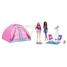 Walmart Barbie It Takes Two Let's Go Camping Tent Playset with Brooklyn & Malibu Dolls & 20 Accessories offer