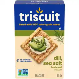 Walmart Triscuit Dill, Sea Salt & Olive Oil Whole Grain Wheat Crackers, Snack Crackers, 8.5 oz offer