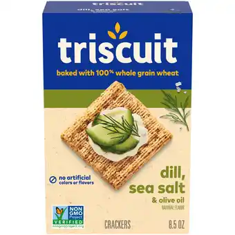 Walmart Triscuit Dill, Sea Salt & Olive Oil Whole Grain Wheat Crackers, Snack Crackers, 8.5 oz offer