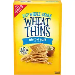 Walmart Wheat Thins Hint of Salt Low Sodium Snacks, Whole Grain Wheat Crackers, Snack Crackers, 8.5 oz offer