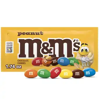 Walmart M&M's Peanut Milk Chocolate Candy, Full Size - 1.74 oz Pouch offer