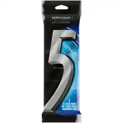 Walmart 5 Gum Peppermint Cobalt Sugar Free Chewing Gum - 15 ct (3 Pack) offer