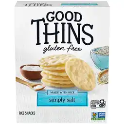 Walmart Good Thins Simply Salt Rice Snacks Gluten Free Crackers, Snack Crackers, 3.5 oz offer