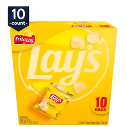 Walmart Lay's Classic Potato Snack Chips, 1 oz Bags, 10 Count Multipack offer