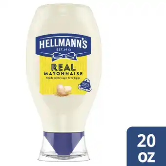 Walmart Hellmann's Real Mayonnaise Rich Creamy Condiment Gluten Free, 20 oz Squeeze Bottle offer