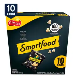 Walmart Smartfood Popcorn White Cheddar Flavored Popcorn Snacks, 0.625 oz Bags, 10 Count Multipack offer