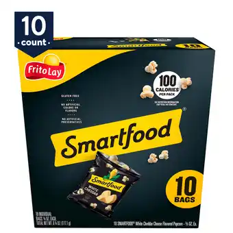 Walmart Smartfood Popcorn White Cheddar Flavored Popcorn Snacks, 0.625 oz Bags, 10 Count Multipack offer