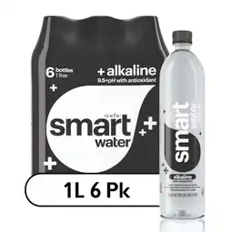Walmart smartwater alkaline with antioxidant ionized electrolyte vapor-distilled water bottles, 1L, 6 pack offer