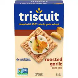Walmart Triscuit Roasted Garlic Whole Grain Wheat Crackers, 8.5 oz offer
