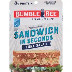 Walmart Bumble Bee Tuna Salad Sandwich in Seconds, Shelf-Stable, Single Serve Pouch, 2.5 oz offer