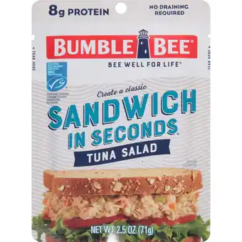 Walmart Bumble Bee Tuna Salad Sandwich in Seconds, Shelf-Stable, Single Serve Pouch, 2.5 oz offer